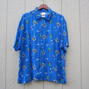 Vintage Disney Shirt Mens Large Store Exclusive Mickey Mouse Hawaiian Aloha Surf
